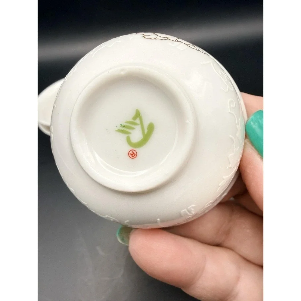 Vintage Japanese Porcelain Bowls Set 4 Gold Floral Butter Condiment Dishes